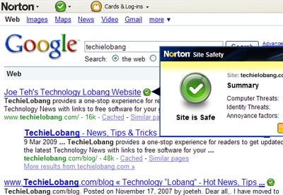 screenshot-Norton Safe Web Lite-2