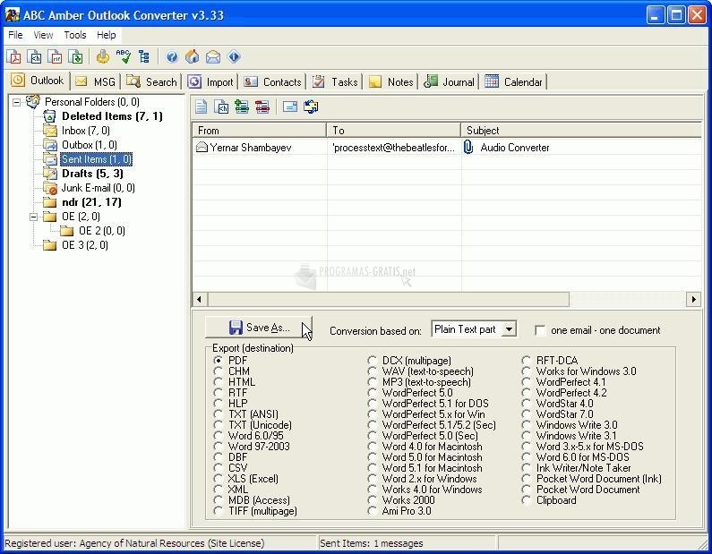 screenshot-ABC Amber Outlook Converter-1