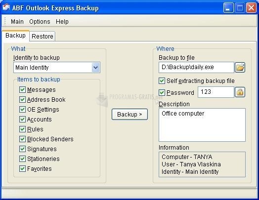 screenshot-ABF Outlook Express Backup-1