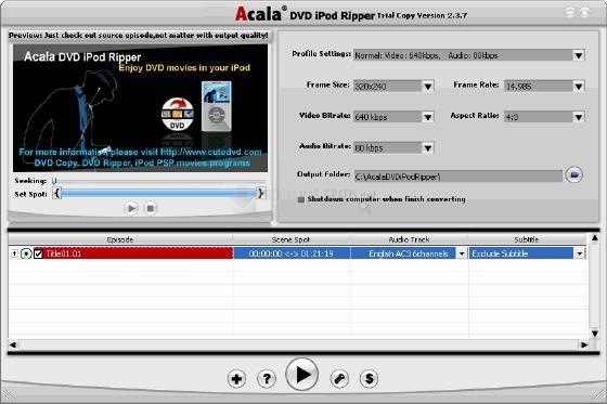 screenshot-Acala DVD iPod Ripper-1