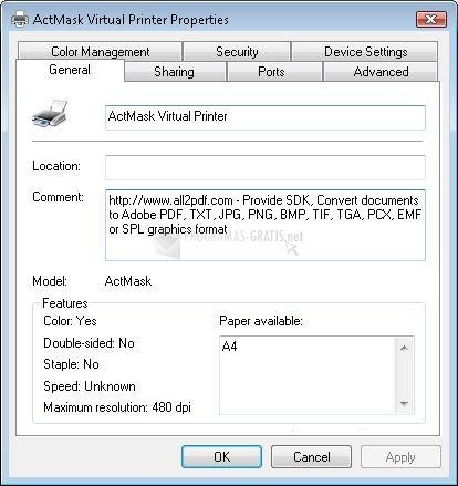 screenshot-ActMask SPL Virtual Printer SDK-1