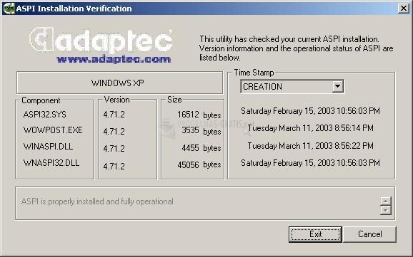 screenshot-Adaptec ASPI drivers-1