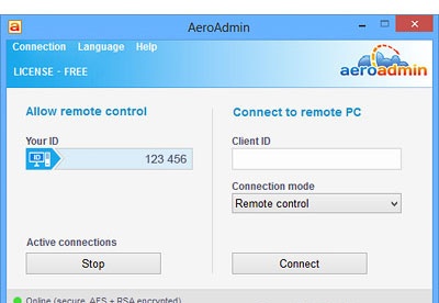 aeroadmin screen