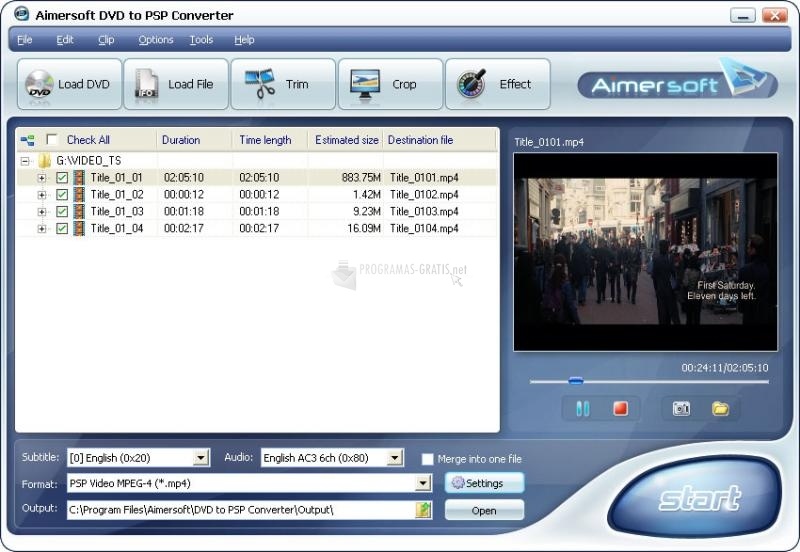 screenshot-Aimersoft DVD to PSP Converter-1