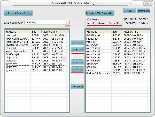 screenshot-Aimersoft Free PSP Video Manager-1