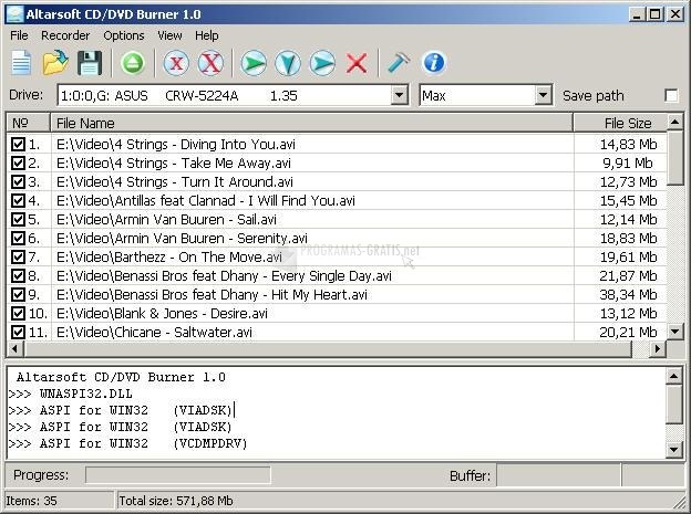 screenshot-AltarSoft CD-DVD Burner-1