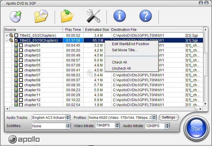 screenshot-Apollo DVD to 3GP-1