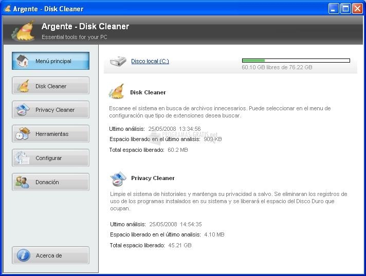 screenshot-Argente Disk Cleaner-1