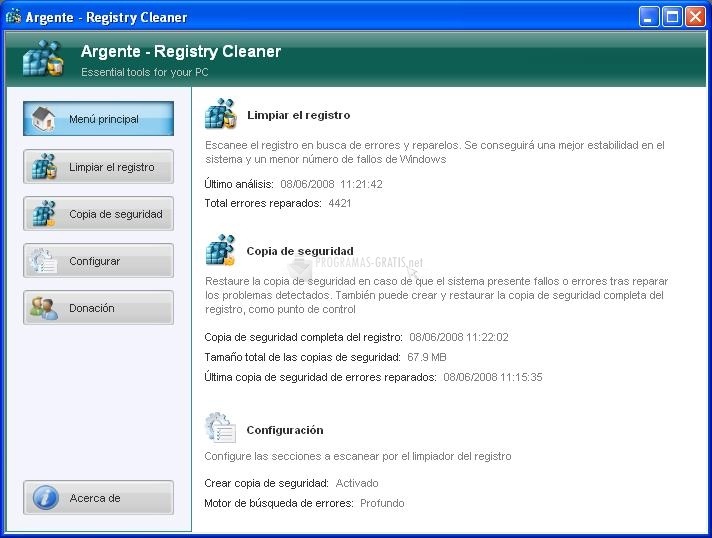 screenshot-Argente Registry Cleaner-1