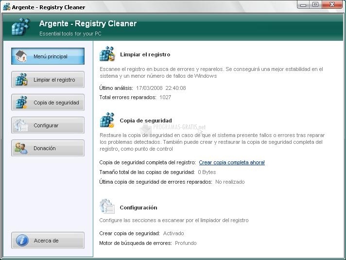 screenshot-Argente System Cleaner-1