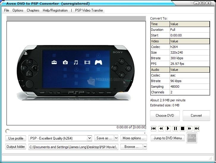 screenshot-Avex DVD to PSP Converter-1