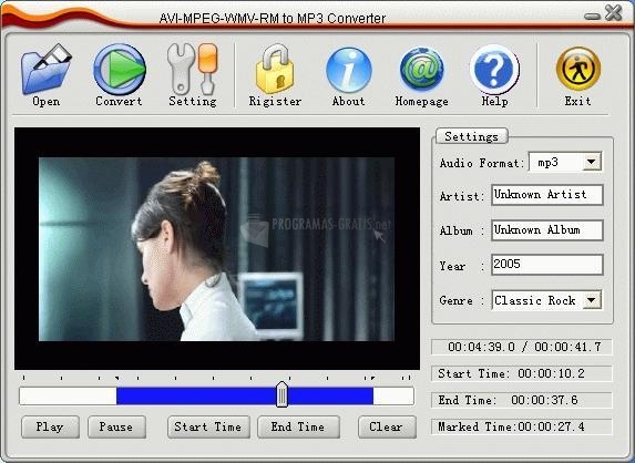 screenshot-AVI MPEG WMV RM to MP3 Converter-1