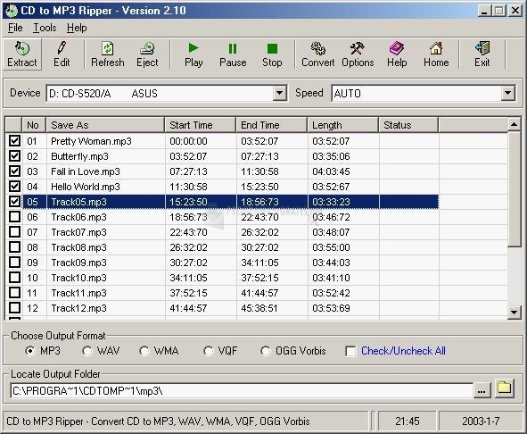 screenshot-CD to MP3 Ripper-1