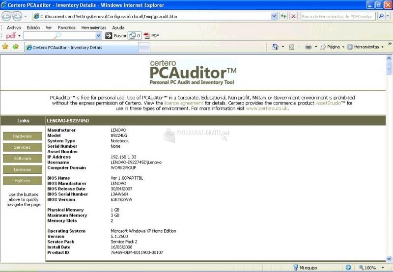 screenshot-Certero PCAuditor-1