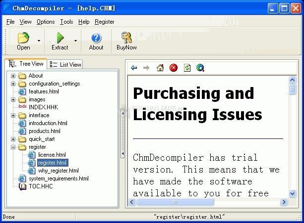 screenshot-Chm Decompiler-1