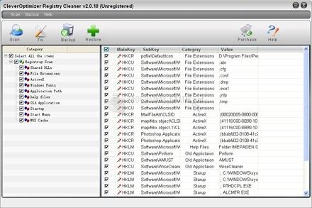 screenshot-Clever Optimizer Registry Cleaner-1