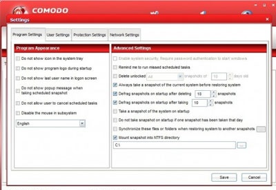 screenshot-Comodo Time Machine-2