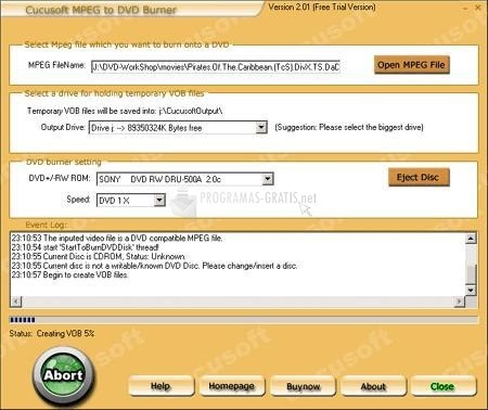screenshot-Cucusoft MPEG to DVD Burner-1