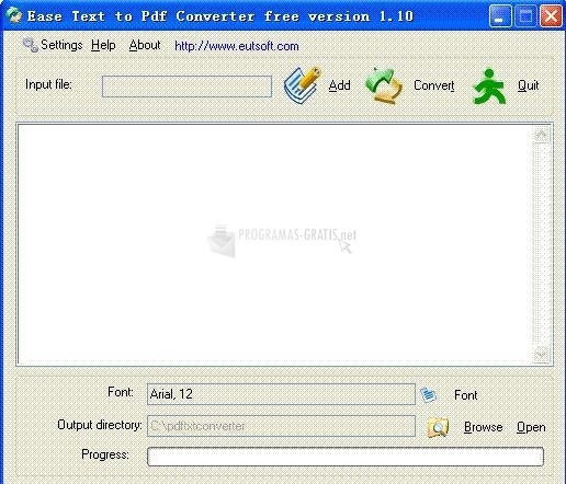 screenshot-Ease Text to Pdf Converter-1