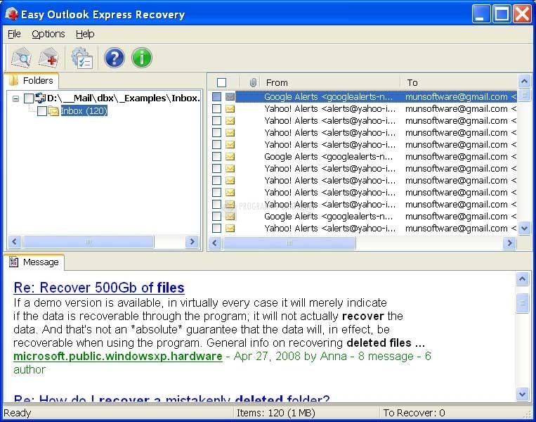 screenshot-Easy Outlook Express Recovery-1