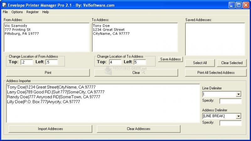 screenshot-Envelope Printer Manager Pro-1