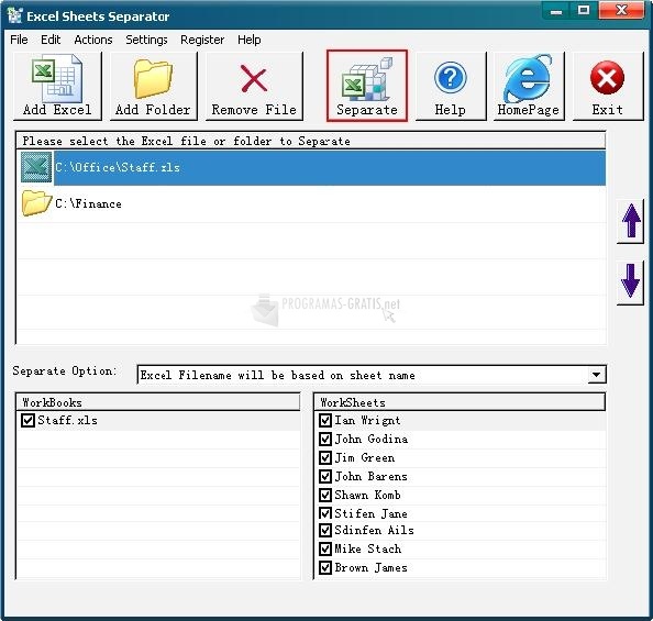 screenshot-Excel Sheets Separator-1