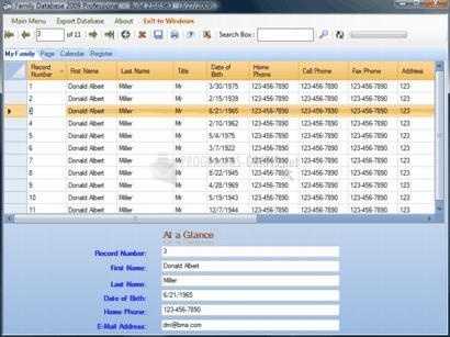 screenshot-Family Database 2009-1