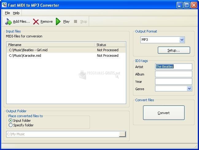 get free converter mp3 to midi files