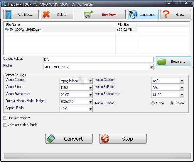 screenshot-Fast MP4 3GP AVI MPG WMV Converter-1
