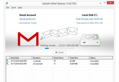 screenshot-Free Gmail Backup-1