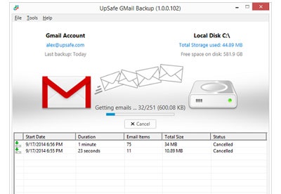 gmail backup restore