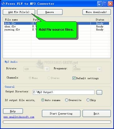 screenshot-Freez FLV to MP3 Converter-1