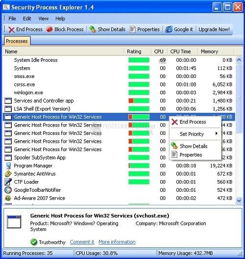 screenshot-Glarysoft Security Process Explorer-1