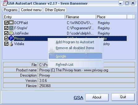 screenshot-GSA Autostart Cleaner-1