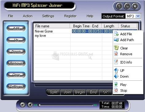 screenshot-HiFi MP3 Splitter Joiner-1