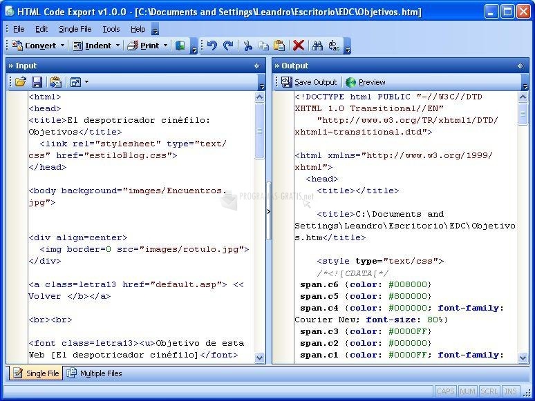 screenshot-HTML Code Export-1
