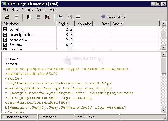 screenshot-HTML Page Cleaner-1