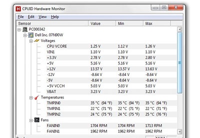 HWMonitor for windows download free