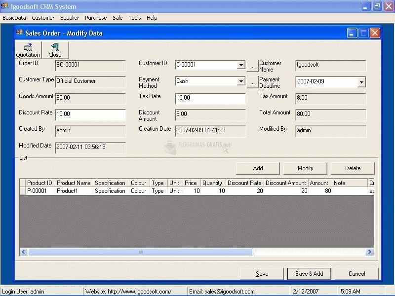 screenshot-Igoodsoft CRM System (SQL Server)-1