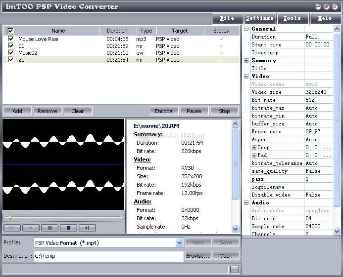 screenshot-ImTOO DVD to PSP Suite-1