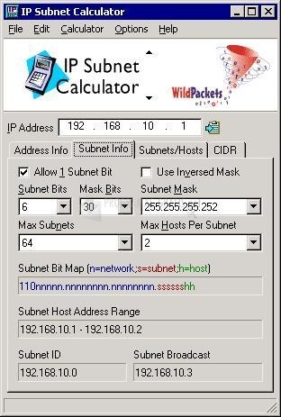 free download ip subnet calculator software