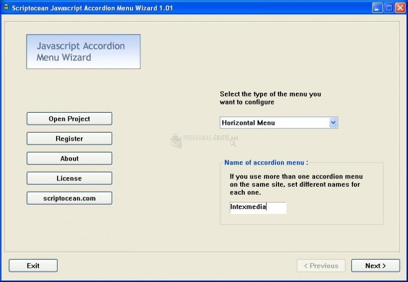 screenshot-Javascript Accordion Menu Wizard-1
