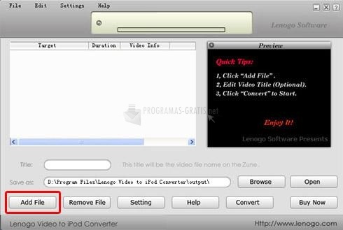 screenshot-Lenogo Video to iPod Converter-1