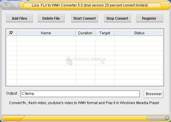 screenshot-Lisasoft FLV to WMV Converter-1