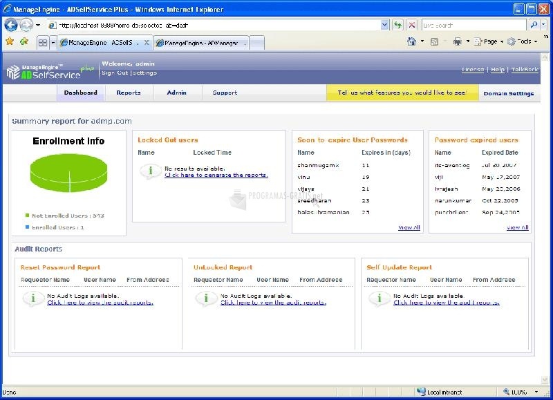 screenshot-Manage Engine ADSelfService Plus-1