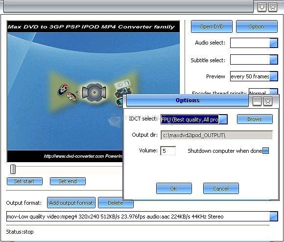 screenshot-Max DVD to IPOD MP4 Converter-1