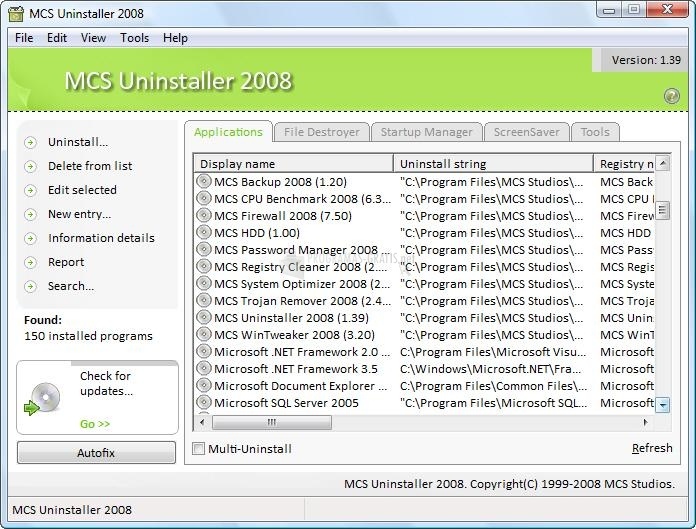 screenshot-MCS Uninstaller 2008-1