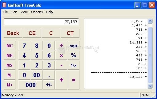 screenshot-Moffsoft FreeCalc-1