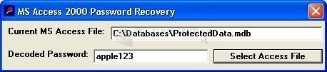 screenshot-MS Access 2000 Password Recovery-1