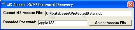screenshot-MS Access 95/97 Password Recovery-1